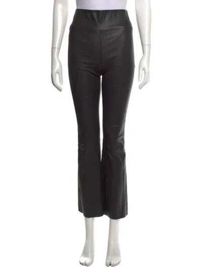 Pre-owned Sprwmn Leather Flared Pants In Black