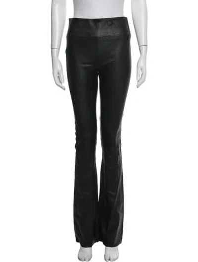 Pre-owned Sprwmn Leather Flared Pants In Black
