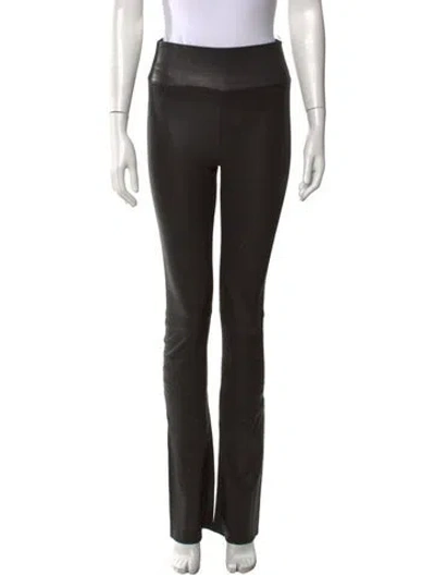 Pre-owned Sprwmn Leather Flared Pants In Black