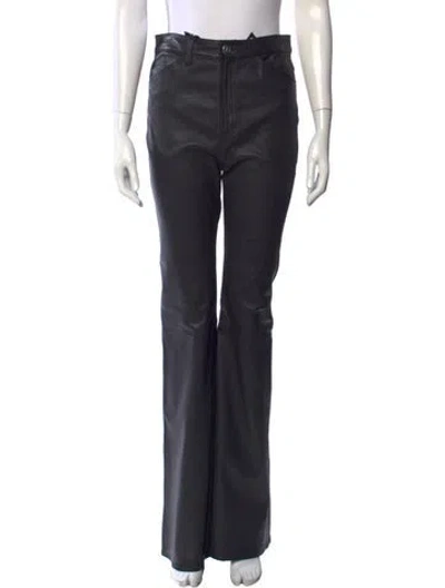 Pre-owned Sprwmn Leather Flared Pants In Black