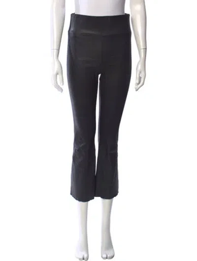 Pre-owned Sprwmn Leather Flared Pants In Black