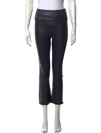 Pre-owned Sprwmn Leather Flared Pants In Black