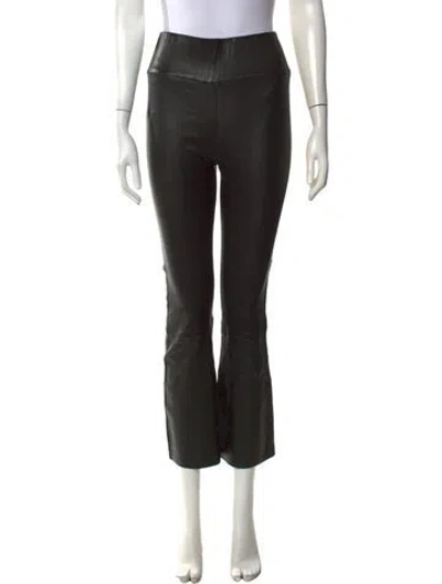 Pre-owned Sprwmn Leather Flared Pants In Black
