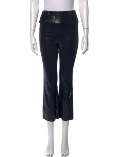 Pre-owned Sprwmn Leather Flared Pants In Black
