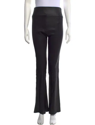 Pre-owned Sprwmn Leather Flared Pants In Black