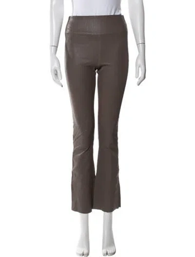 Pre-owned Sprwmn Leather Flared Pants In Brown