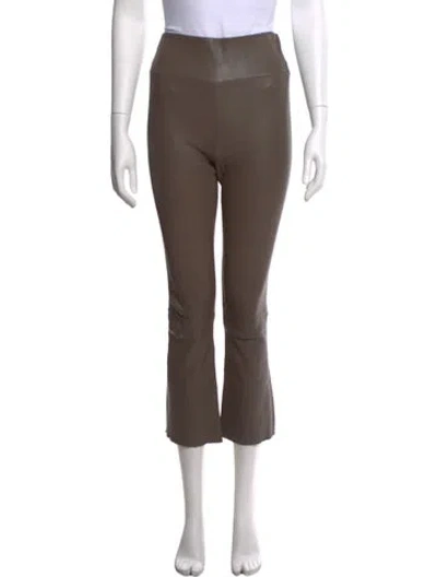 Pre-owned Sprwmn Leather Flared Pants In Brown