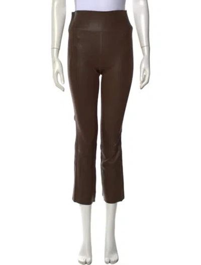 Pre-owned Sprwmn Leather Flared Pants In Brown