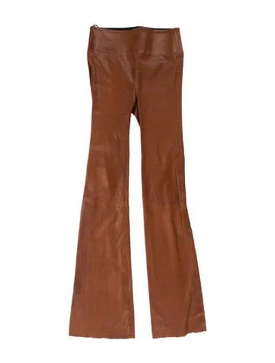 Pre-owned Sprwmn Leather Flared Pants In Brown