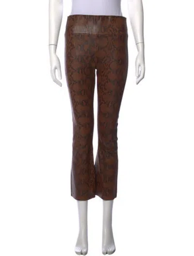 Pre-owned Sprwmn Leather Flared Pants In Brown
