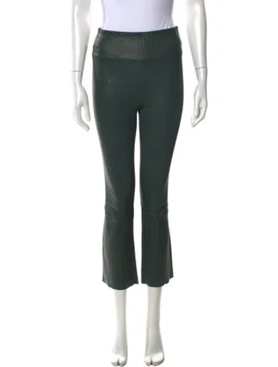Pre-owned Sprwmn Leather Flared Pants In Green