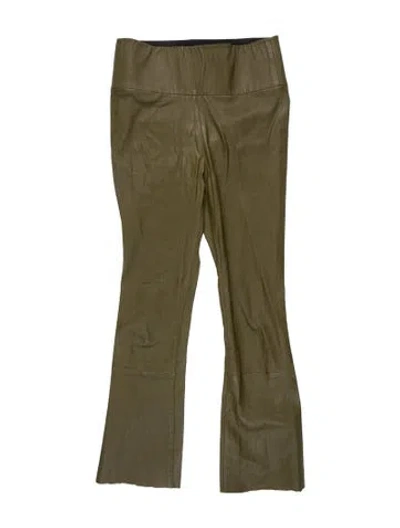 Pre-owned Sprwmn Leather Flared Pants In Green