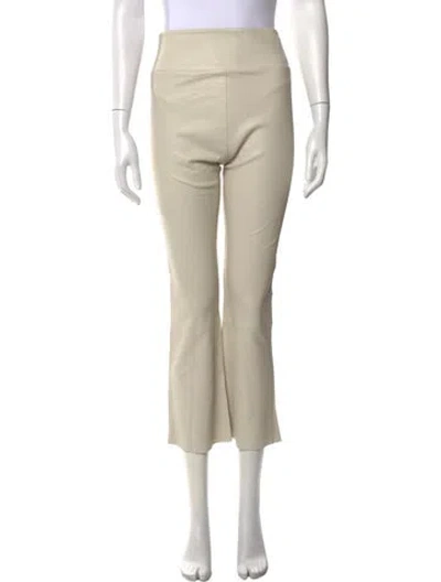 Pre-owned Sprwmn Leather Flared Pants In Neutral