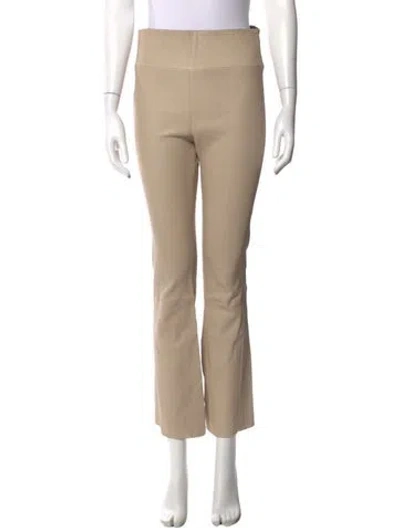 Pre-owned Sprwmn Leather Flared Pants In Neutrals