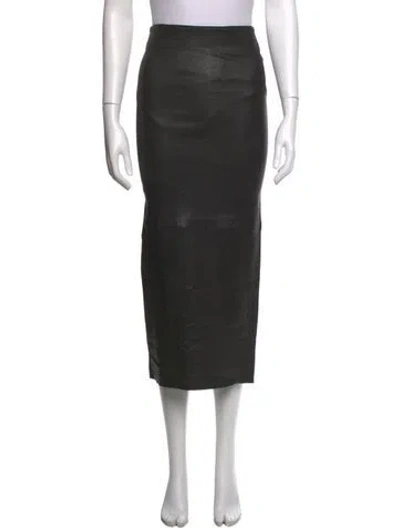 Pre-owned Sprwmn Leather Long Skirt W/ Tags In Black