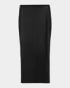 Sprwmn Leather Maxi Tube Skirt In Black