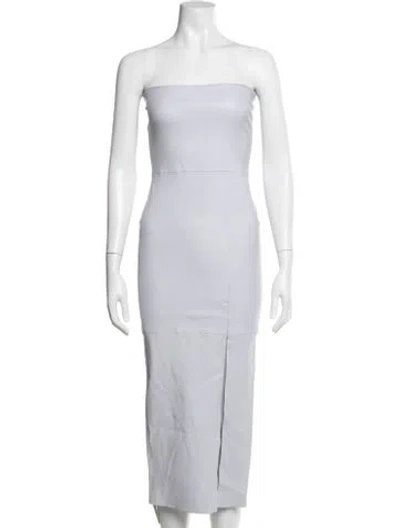 Pre-owned Sprwmn Leather Midi Length Dress In Gray