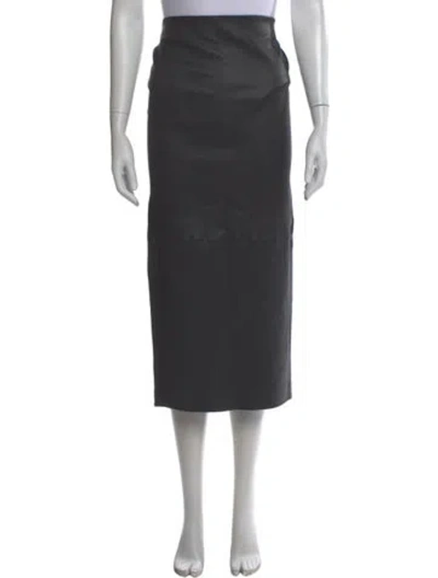 Pre-owned Sprwmn Leather Midi Length Skirt In Black
