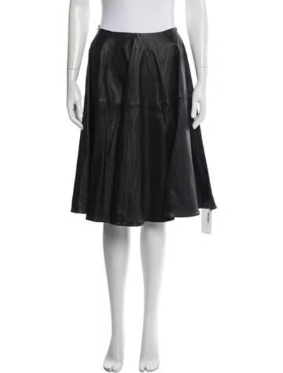 Pre-owned Sprwmn Leather Midi Length Skirt In Black/neutrals