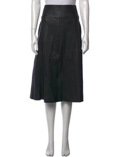 Pre-owned Sprwmn Leather Midi Length Skirt In Black/neutrals