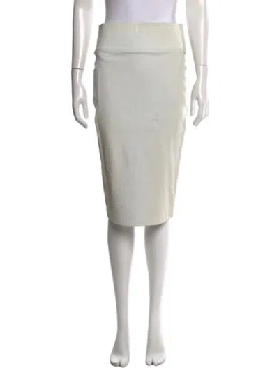 Pre-owned Sprwmn Leather Midi Length Skirt In Neutrals