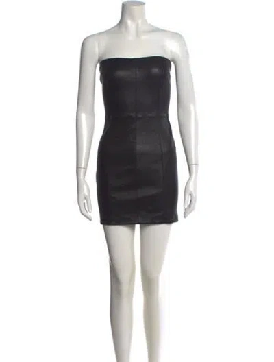 Pre-owned Sprwmn Leather Mini Dress In Black