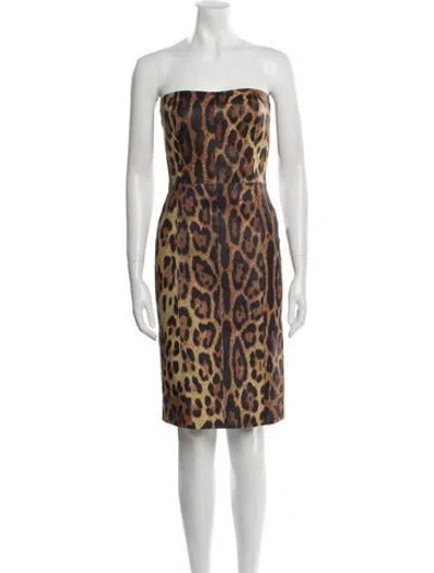 Pre-owned Sprwmn Leather Mini Dress In Brown