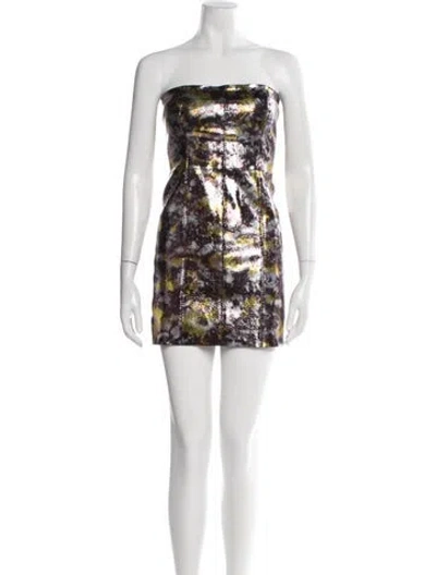 Pre-owned Sprwmn Leather Mini Dress In Multi
