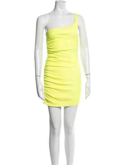 Pre-owned Sprwmn Leather Mini Dress In Yellow