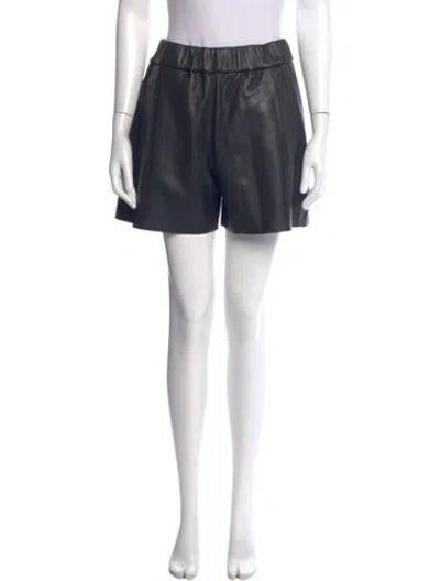 Pre-owned Sprwmn Leather Mini Shorts In Black