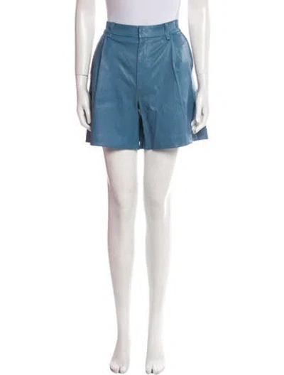 Pre-owned Sprwmn Leather Mini Shorts In Blue