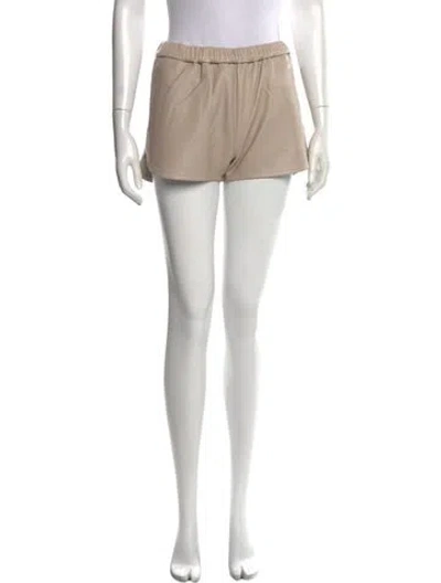 Pre-owned Sprwmn Leather Mini Shorts In Neutral