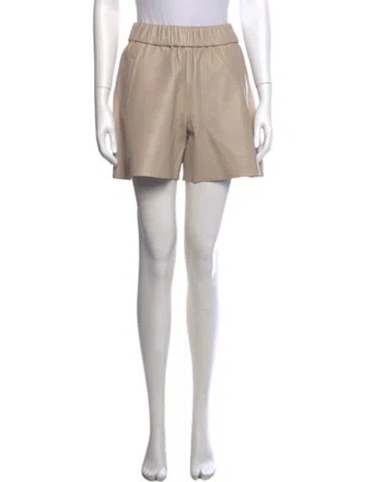Pre-owned Sprwmn Leather Mini Shorts In Neutral