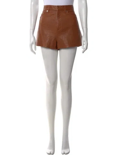Pre-owned Sprwmn Leather Mini Shorts In Neutrals