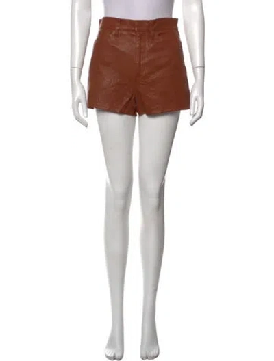 Pre-owned Sprwmn Leather Mini Shorts In Neutrals