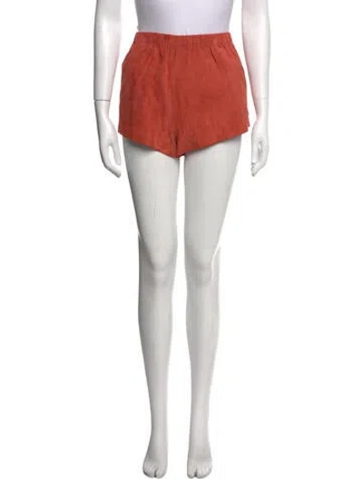 Pre-owned Sprwmn Leather Mini Shorts In Orange