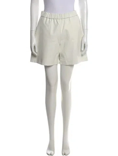 Pre-owned Sprwmn Leather Mini Shorts In White
