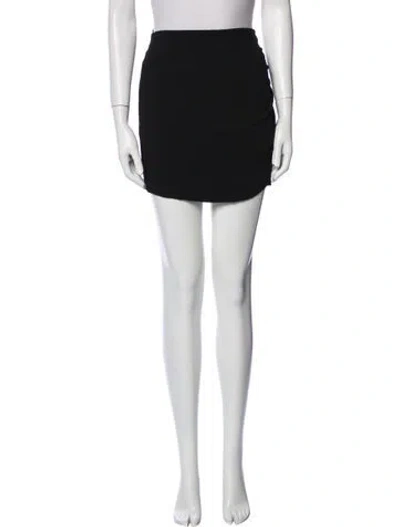 Pre-owned Sprwmn Leather Mini Skirt In Black