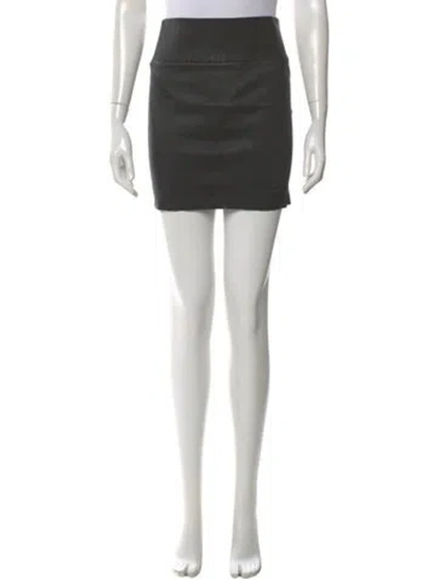 Pre-owned Sprwmn Leather Mini Skirt In Black