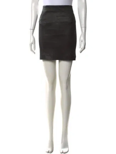 Pre-owned Sprwmn Leather Mini Skirt In Black