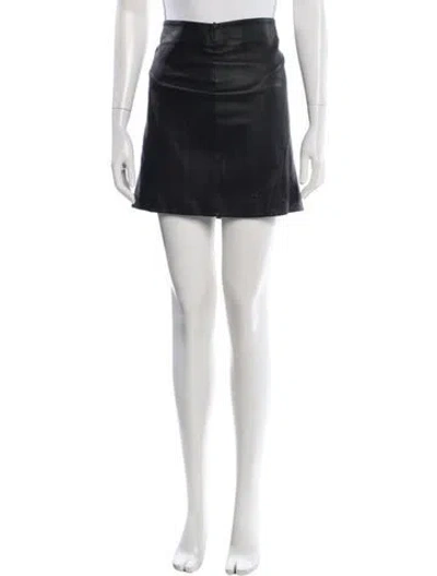 Pre-owned Sprwmn Leather Mini Skirt In White