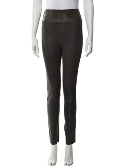 Pre-owned Sprwmn Leather Skinny Leg Pants In Black