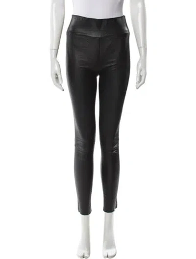 Pre-owned Sprwmn Leather Skinny Leg Pants In Black