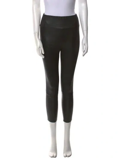 Pre-owned Sprwmn Leather Skinny Leg Pants In Black