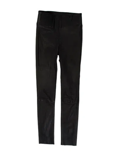 Pre-owned Sprwmn Leather Skinny Leg Pants In Black