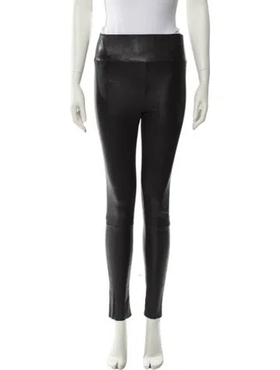 Pre-owned Sprwmn Leather Skinny Leg Pants In Black