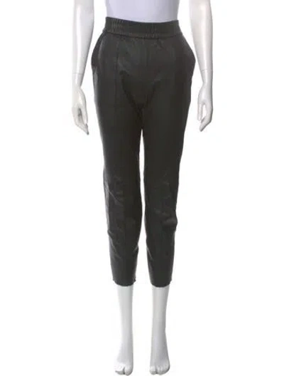 Pre-owned Sprwmn Leather Skinny Leg Pants In Black