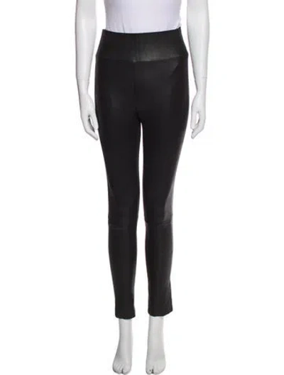 Pre-owned Sprwmn Leather Skinny Leg Pants In Black