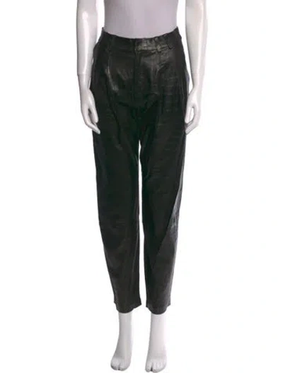 Pre-owned Sprwmn Leather Skinny Leg Pants In Black