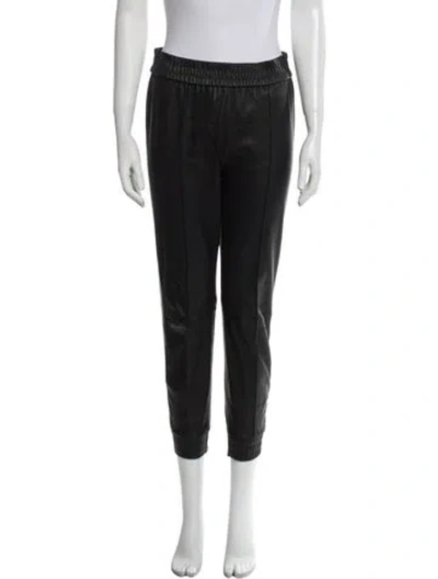 Pre-owned Sprwmn Leather Skinny Leg Pants In Black
